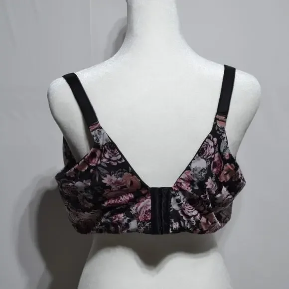 Torrid Skull Floral Lightly Lined T-Shirt Bra 42DDD - Picture 2 of 8